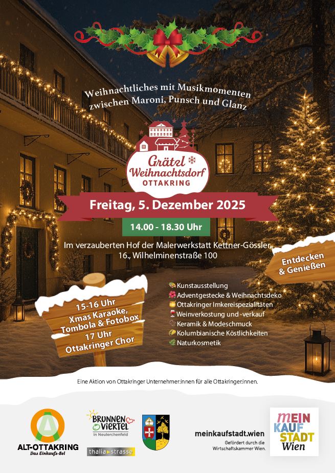 Musterfoto: Werbeplakat für das Alt Ottakring Weihnachtsdorf