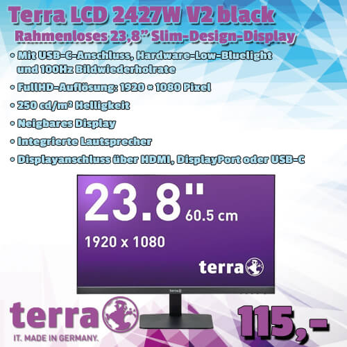 Terra LCD 2427W V2 black um 115 €