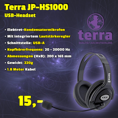 Terra JP-HS1000 Headset um 15 €