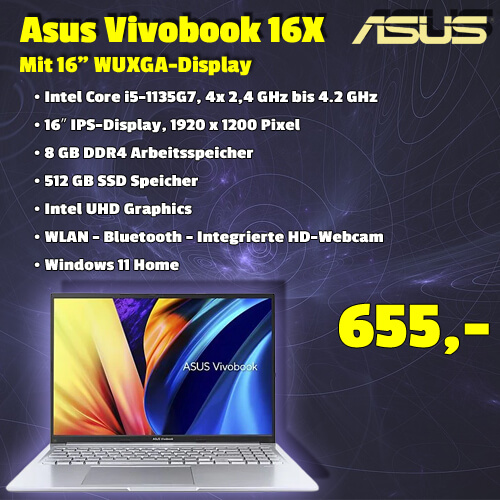 Asus Vivobook 16X um 655 €