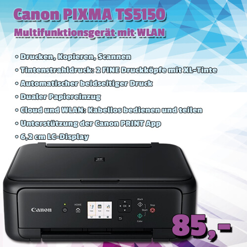 Canon PIXMA TS5150 Drucker um 85 €