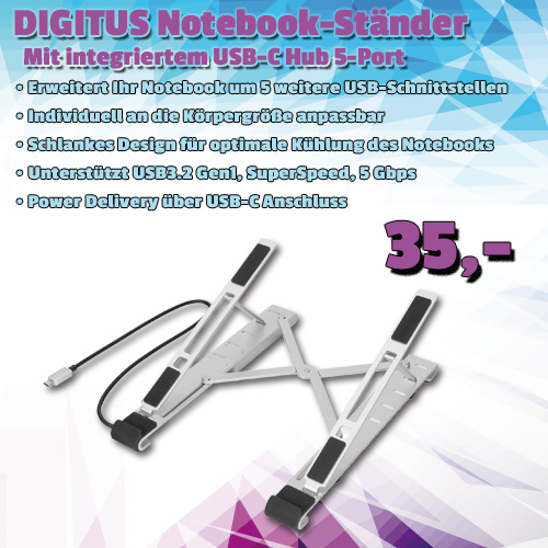 DIGITUS Variabler Notebook-Ständer um 35 €