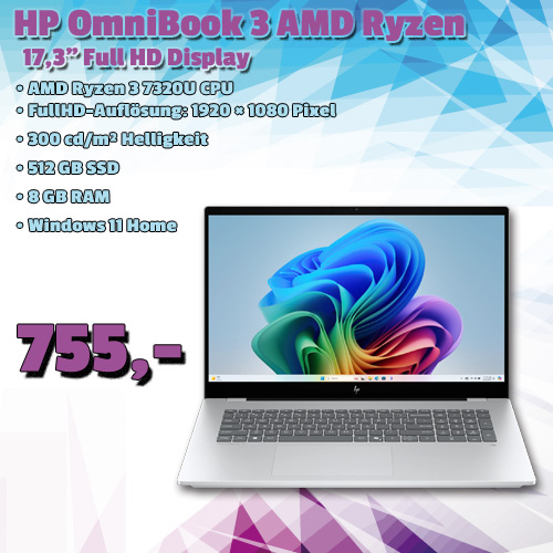 HP OmniBook 3 AMD Ryzen um 755 €