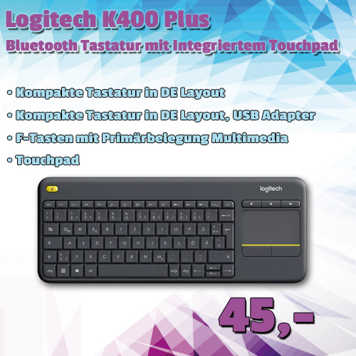 Logitech K400 Plus um 45 €