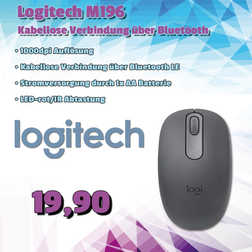 Logitech M196 Wireless Bluetooth Mouse um 19,90 €