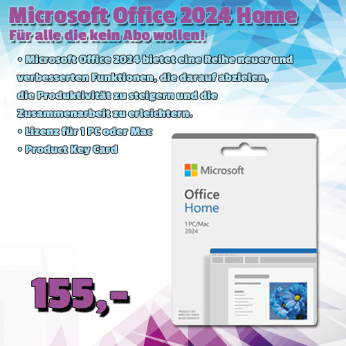 Microsoft Office 2024 Home um 155 €