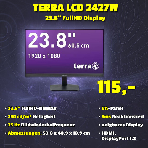 Terra LCD-Bildschirm 2427W um 115 €
